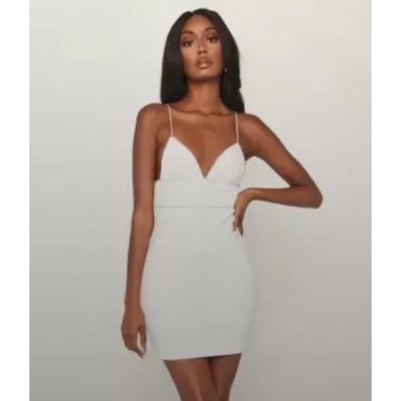 Meshki Dresses & Skirts - MESHKI Iyana Diamante Crystal Rhinestone White Mini Dress Size XS